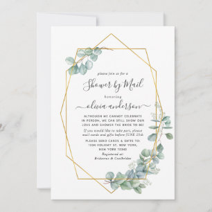 Elegant Eucalyptus Greenery Bridal Shower by Mail Invitation