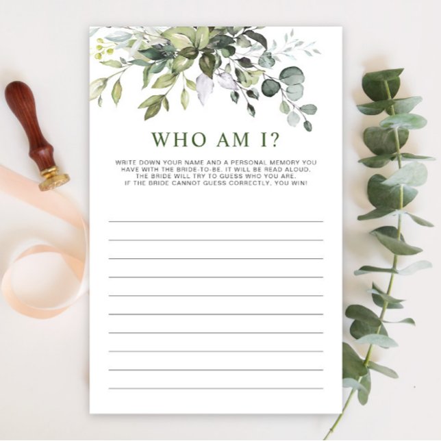 Elegant Eucalyptus Greenery Bridal Shower Game (Creator Uploaded)