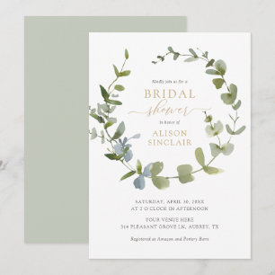 Elegant Eucalyptus Greenery Bridal Shower Invitati Invitation