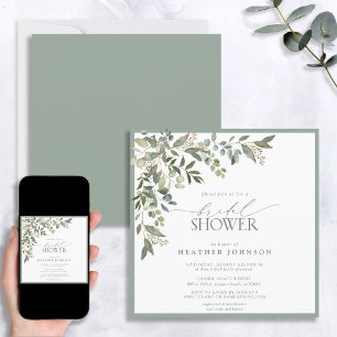 Elegant Eucalyptus Greenery Bridal Shower Invitation