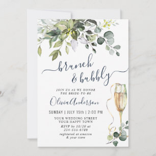 Elegant Eucalyptus Greenery Brunch & Bubbly Invitation