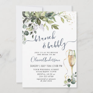 Elegant Eucalyptus Greenery Brunch & Bubbly Invitation