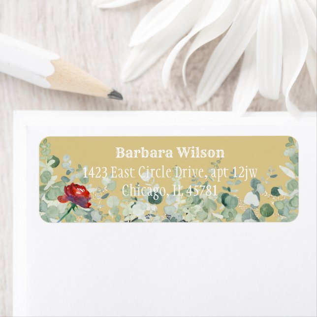 Elegant Eucalyptus Greenery Design Return Address Return Address Label (Insitu)