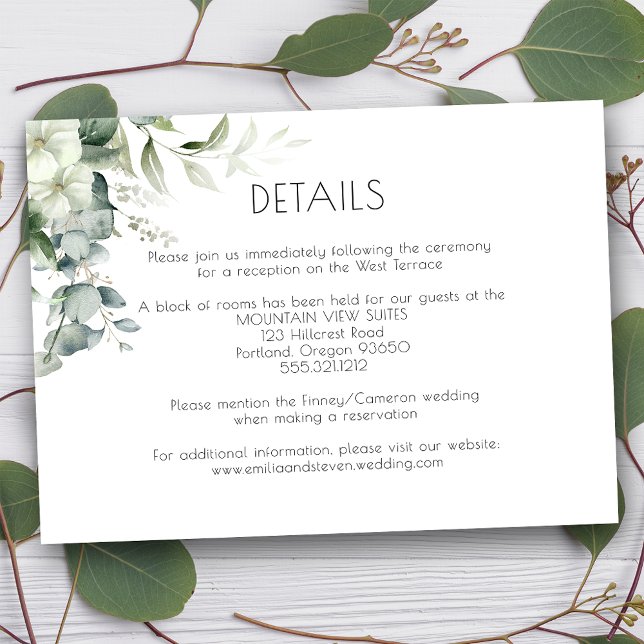 Elegant Eucalyptus Greenery Enclosure Card (Creator Uploaded)