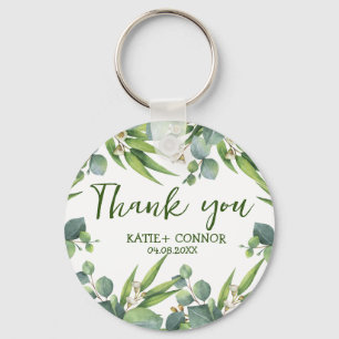 Elegant Eucalyptus Greenery Favor Thank You   Key Ring