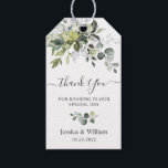 Elegant Eucalyptus Greenery Favour Thank You Gift Tags<br><div class="desc">Attach these rustic chic tags to your wedding favours to say thank you to guests in summery style. All text is editable for ultimate customisation.</div>