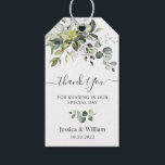 Elegant Eucalyptus Greenery Favour Thank You Gift Tags<br><div class="desc">Attach these rustic chic tags to your wedding favours to say thank you to guests in summery style. All text is editable for ultimate customisation.</div>