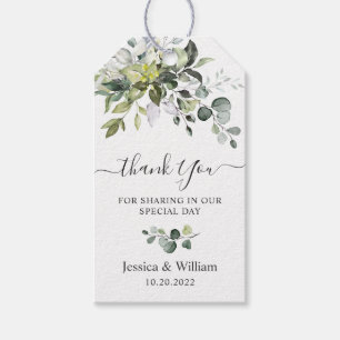 Elegant Eucalyptus Greenery Favour Thank You Gift Tags