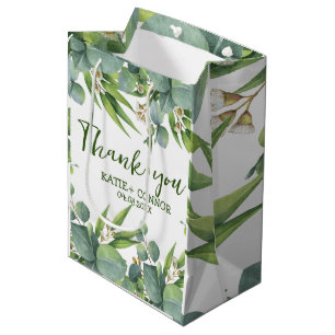 Elegant Eucalyptus Greenery Favour Thank You Medium Gift Bag
