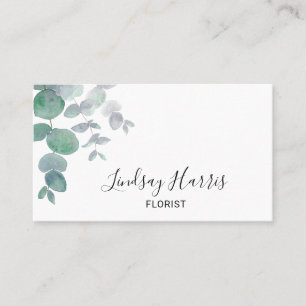 Elegant Eucalyptus Greenery Florist Business Card