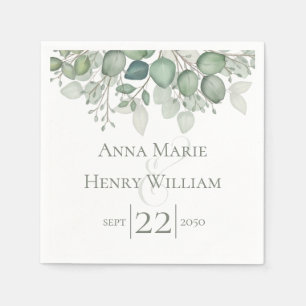 Elegant Eucalyptus Greenery Foliage Leaves Napkin