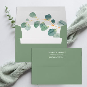 Elegant Eucalyptus Greenery Foliage Modern Wedding Envelope