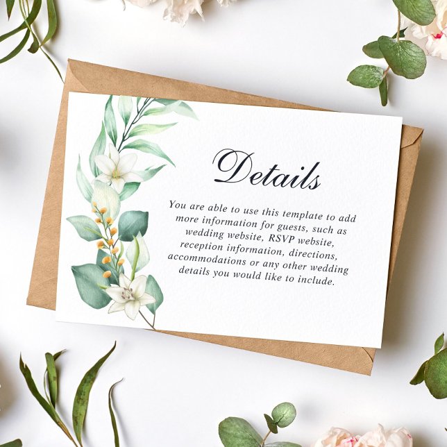 Elegant Eucalyptus Greenery Foliage Wedding Enclosure Card (Creator Uploaded)