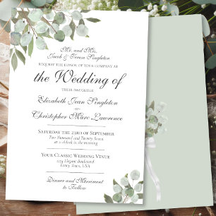 Elegant Eucalyptus & Greenery Formal Wedding Invitation
