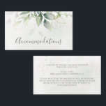 Elegant Eucalyptus Greenery Gold Accommodations Enclosure Card<br><div class="desc">Beautiful wedding accommodation enclosure cards featuring watercolor eucalyptus and gold leaves.</div>