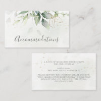 Elegant Eucalyptus Greenery Gold Accommodations