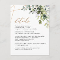 Elegant Eucalyptus Greenery Gold Info Details