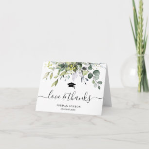 Elegant Eucalyptus Greenery Graduation Thank You Card