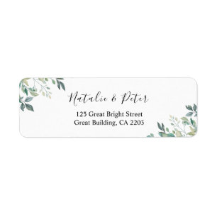 Elegant Eucalyptus Greenery Green Return Address Label