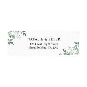 Elegant Eucalyptus Greenery Green Return Address Label
