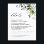Elegant Eucalyptus Greenery Information Details Enclosure Card<br><div class="desc">Designed to coordinate with our Boho Greenery wedding collection,  this customisable Guest Information Details card,  features a watercolor greenery leaves with calligraphy graphic text,  paired with a classy serif & modern sans font in black. Matching items available.</div>