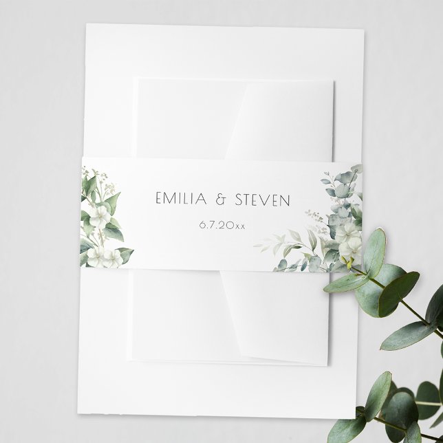 Elegant Eucalyptus Greenery Invitation Belly Band (Creator Uploaded)