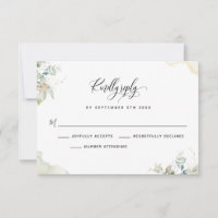 Elegant Eucalyptus Greenery Leaves RSVP Card