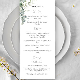 Elegant Eucalyptus Greenery Menu