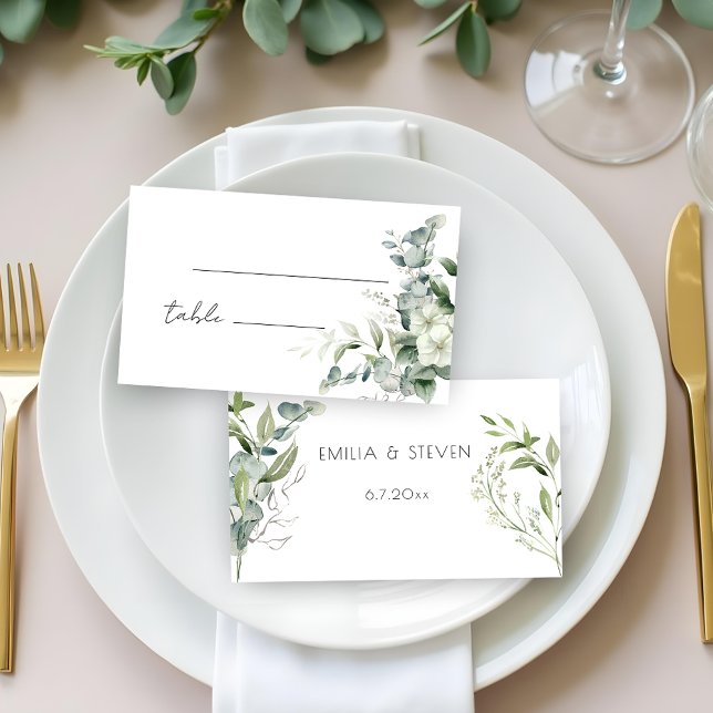 Elegant Eucalyptus Greenery Place Card (Creator Uploaded)