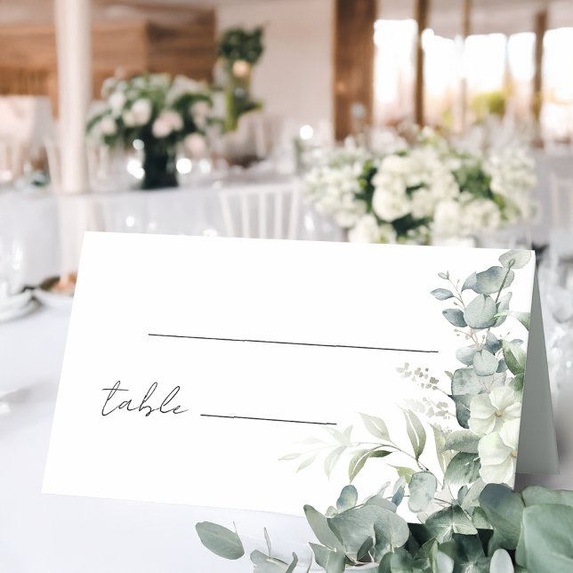Elegant Eucalyptus Greenery Place Card (Creator Uploaded)