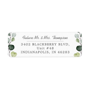 Elegant Eucalyptus Greenery Return Address Label