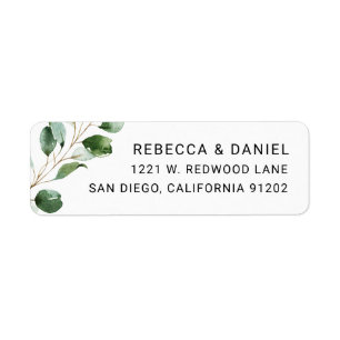 Elegant Eucalyptus Greenery Return Address Label