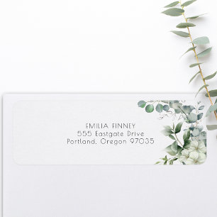 Elegant Eucalyptus Greenery Return Address Label