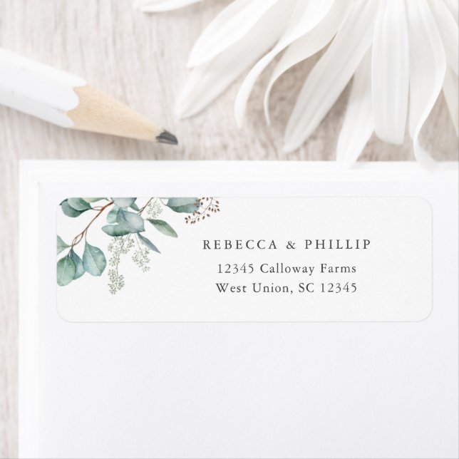 Elegant Eucalyptus Greenery Return Address Return Address Label (Insitu)