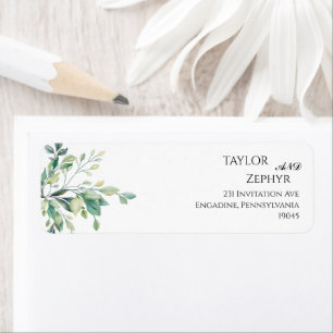 Elegant Eucalyptus Greenery  RSVP Return Address  Label