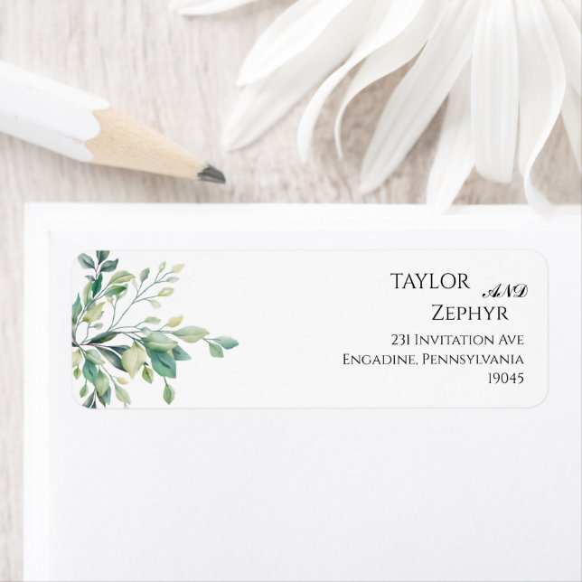 Elegant Eucalyptus Greenery  RSVP Return Address  Label (Insitu)