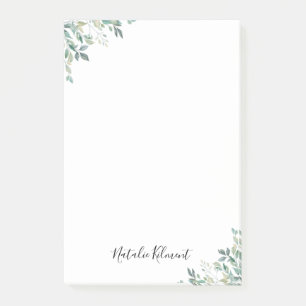 Elegant Eucalyptus Greenery Rustic Green Leaves Post-it Notes