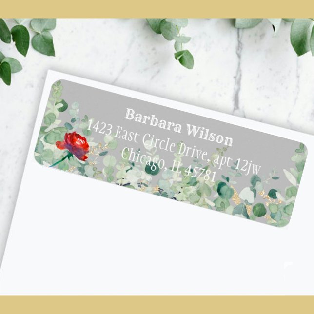 Elegant Eucalyptus Greenery Rustic Return  Address Label (Creator Uploaded)