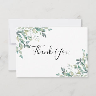Elegant Eucalyptus Greenery Rustic Thank You Card