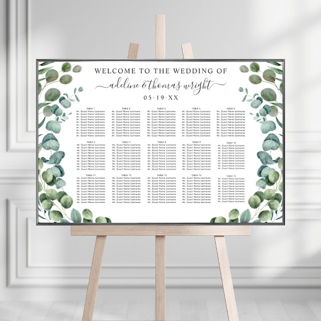 Elegant Eucalyptus Greenery Seating Chart (Creator Uploaded)