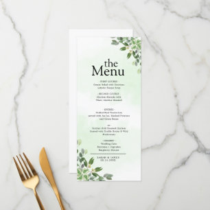 Elegant Eucalyptus Greenery Succulent Dinner Menu