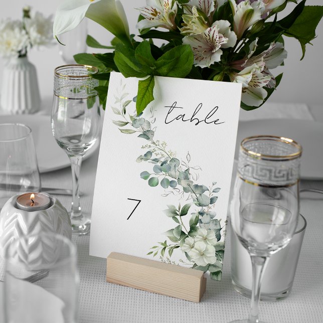 Elegant Eucalyptus Greenery Table Number (Creator Uploaded)