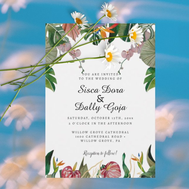 Elegant Eucalyptus Greenery Tropical Wedding  Invitation (Creator Uploaded)