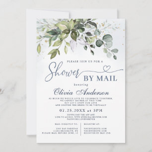 Elegant Eucalyptus Greenery virtual Bridal Shower Invitation