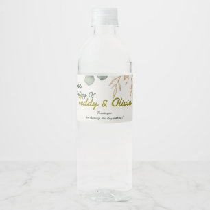 Elegant Eucalyptus Greenery Water Bottle Labels