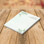 Elegant Eucalyptus Greenery Watercolor Notepad<br><div class="desc">This design features pretty painted, watercolor eucalyptus branches on a painted light green background. Click the customise button for more flexibility in modifying the text. Variations of this design, different paper types, as well as coordinating products are available in our shop, zazzle.com/store/doodlelulu. Contact us if you need this design applied...</div>