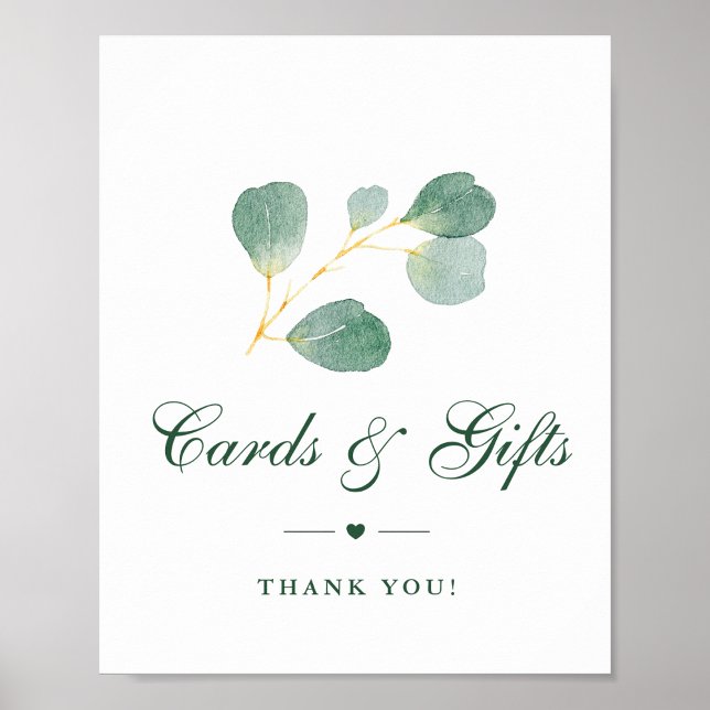 Elegant Eucalyptus Greenery Wedding Cards & Gifts  Poster (Creator Uploaded)