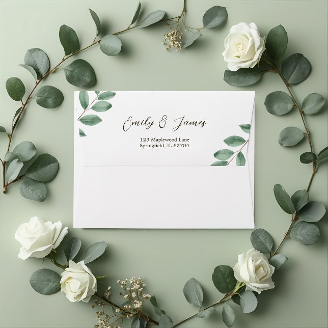 Elegant Eucalyptus Greenery Wedding Envelope (Creator Uploaded)