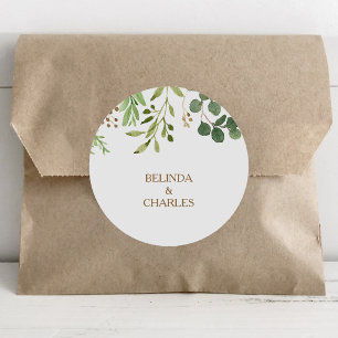 Elegant Eucalyptus Greenery Wedding Envelope Seals