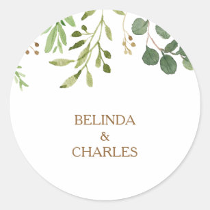 Elegant Eucalyptus Greenery Wedding Envelope Seals